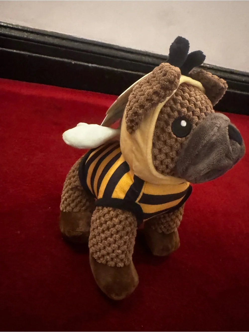 Plush Dog Toy Bee Costume Brown Puppy - Unbranded